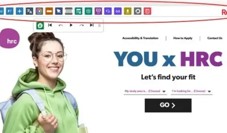 Recite me toolbar