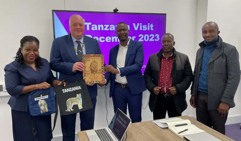 Tony Medhurst and guests during a presentation for the Tanzania trip